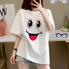 Charger l'image dans la galerie, Women's Cotton Creative Cartoon Printed Short Sleeve - giraffly