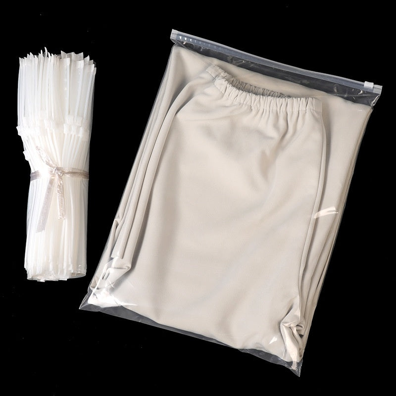 PE Transparent Zipper Bag Double-sided 8 Silk 12 Silk Clothing Bag  -  giraffly